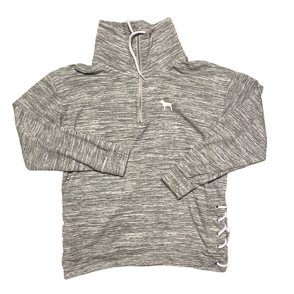 Pink Victoria’s Secret Gray Turtle Neck Zip Up Sweatshirt